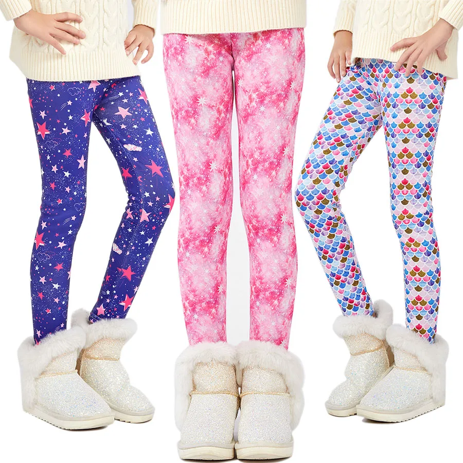 Sheecute mallas de invierno para niñas - Estampado forrado de lana - imagen 2