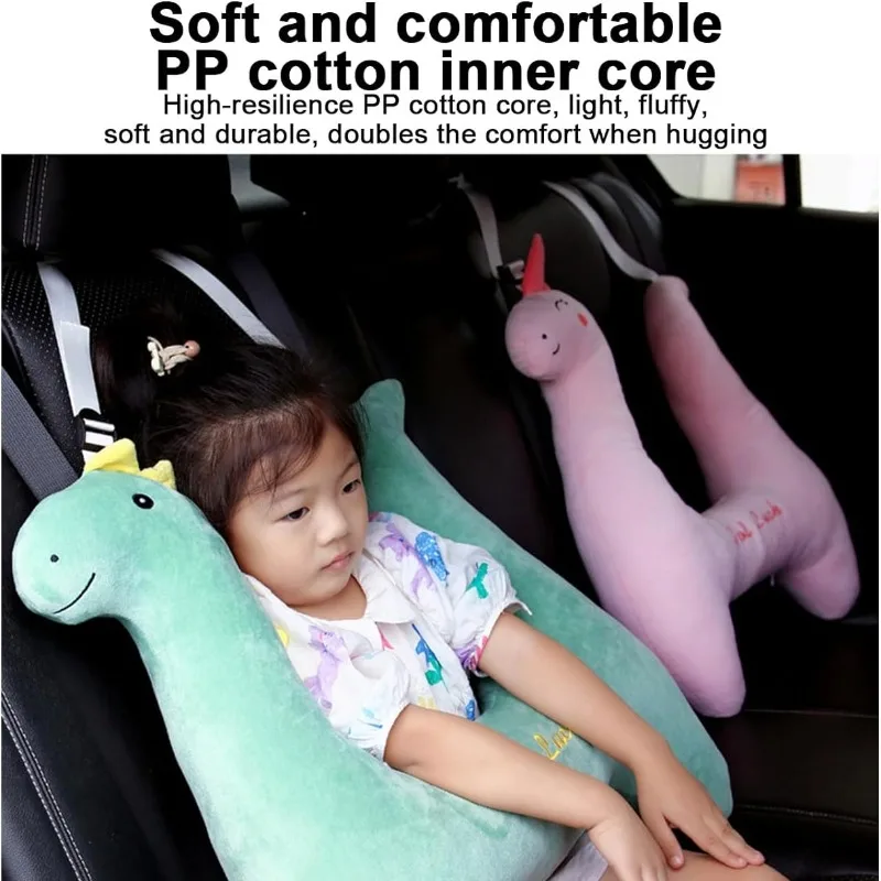 Cinturón seguridad infantil almohada con soporte dinosaurio unicornio - imagen 2