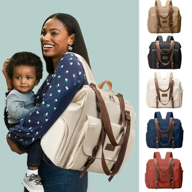 Mochila pañalera impermeable de gran capacidad para viajes bebé - imagen 2