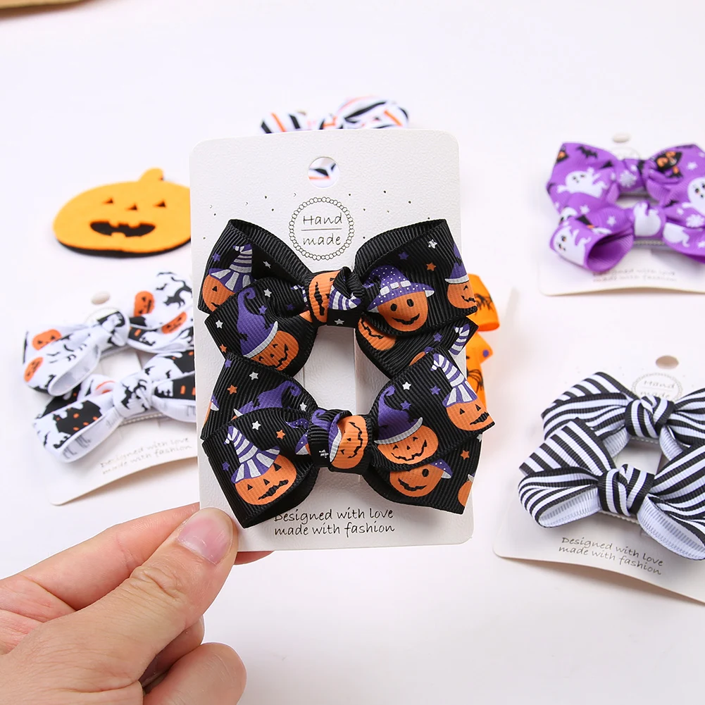 Pinzas de pelo calabaza Halloween para niñas - imagen 3