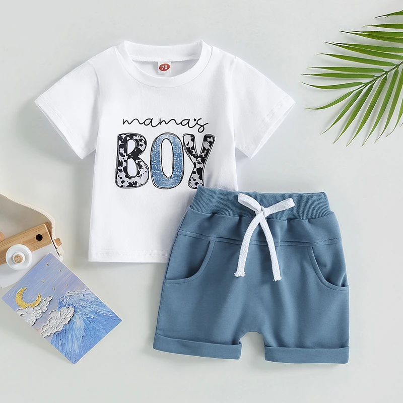 VISgogo Conjunto bebé verano: camiseta estampada y shorts elásticos - imagen 4