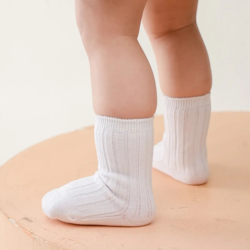 Calcetines infantiles cortos transpirables para bebés y niños a rayas