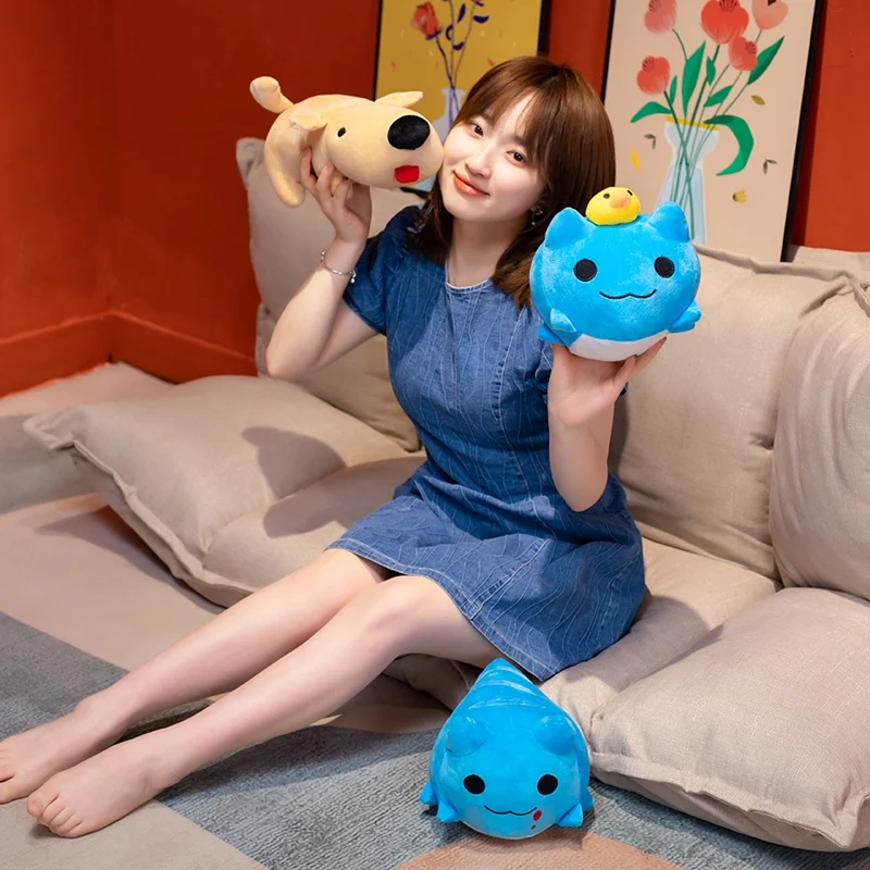 Peluche Bugcat Capoo azul – Gato con lengua fuera para niño - imagen 3