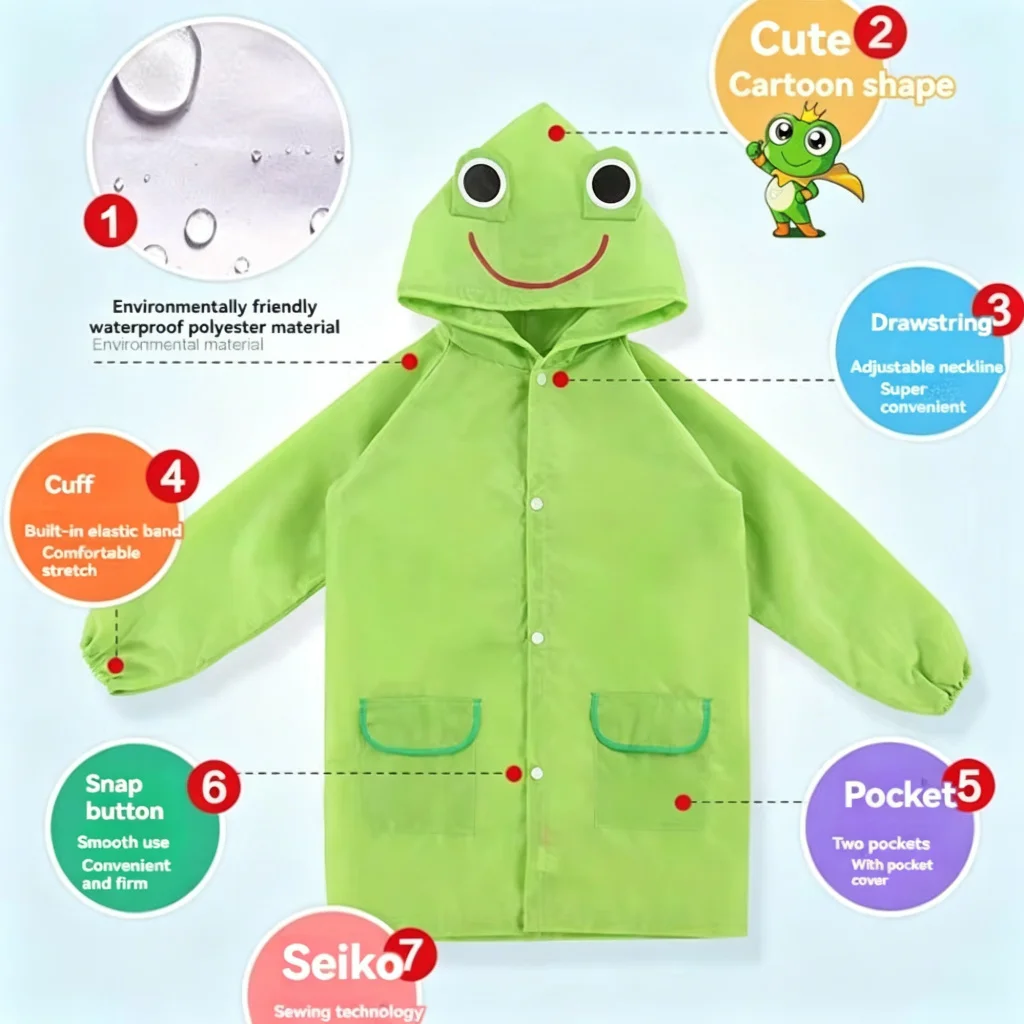 Chubasquero impermeable infantil con motivos de animales - imagen 5