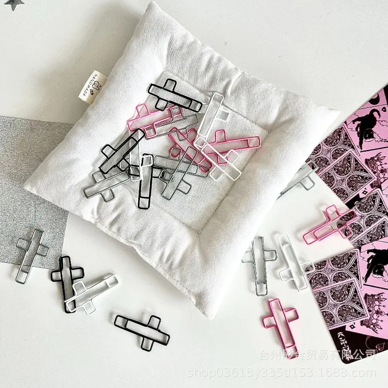 Clips de papel con cruz bicolor estilo Y2K para notas y tarjetas