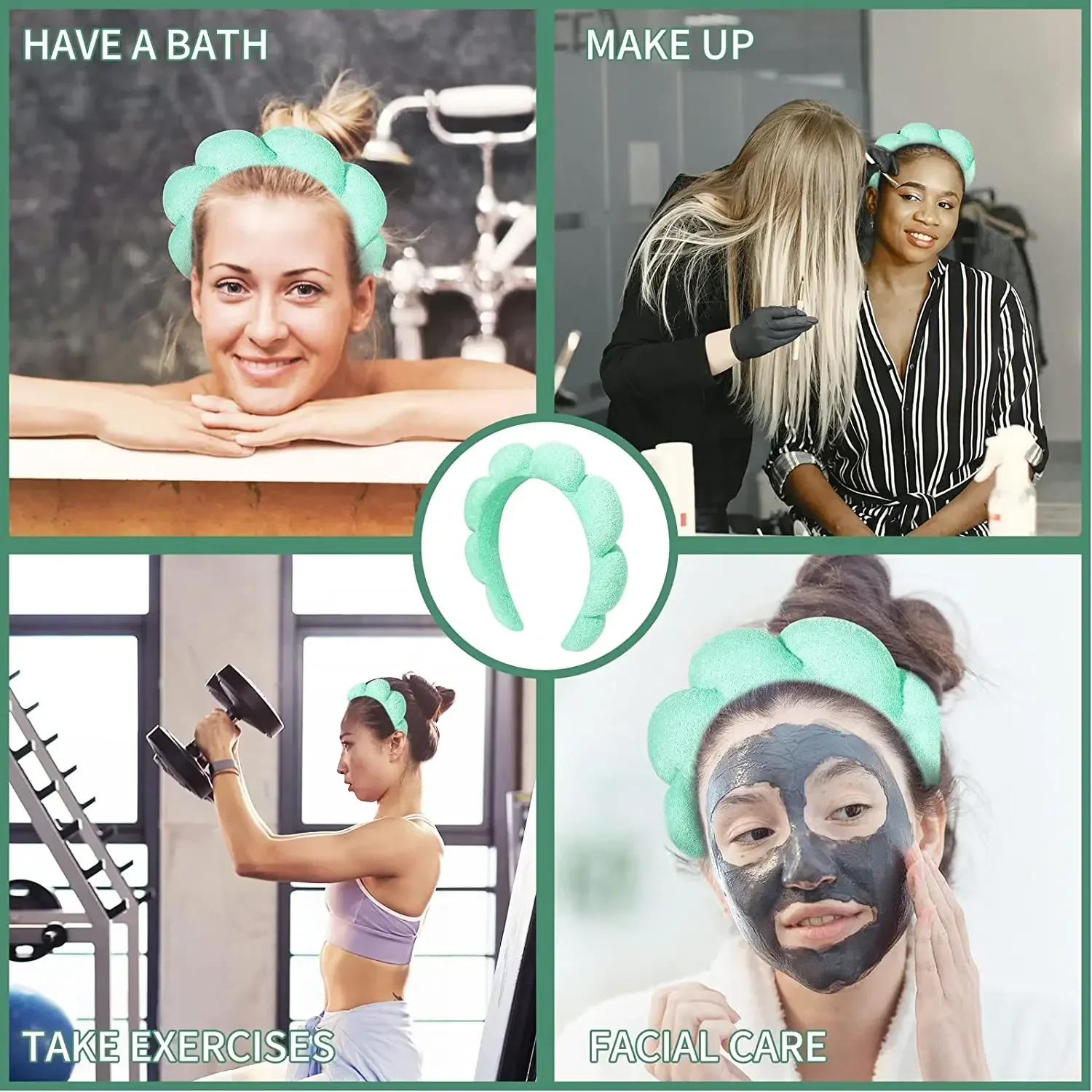Retro Co Spa diadema de esponja hinchada para niñas suave retro - imagen 5