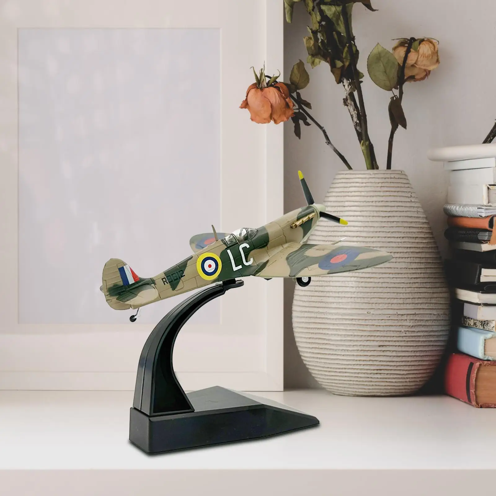 Spitfire modelo de avión realista con soporte, coleccionable - imagen 4