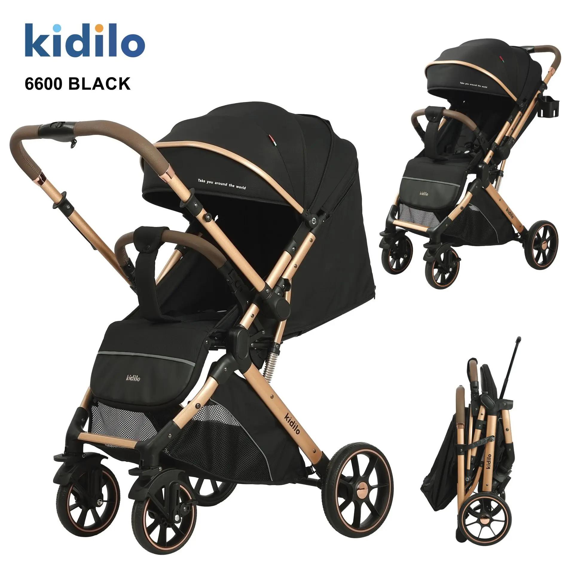 Cochecito bidireccional Kidilo ligero y plegable para recién nacidos - imagen 4