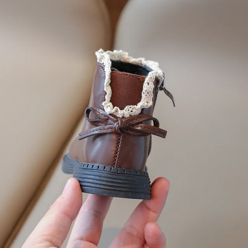 Botas de nieve antideslizantes con lazo encajado para niñas - imagen 5