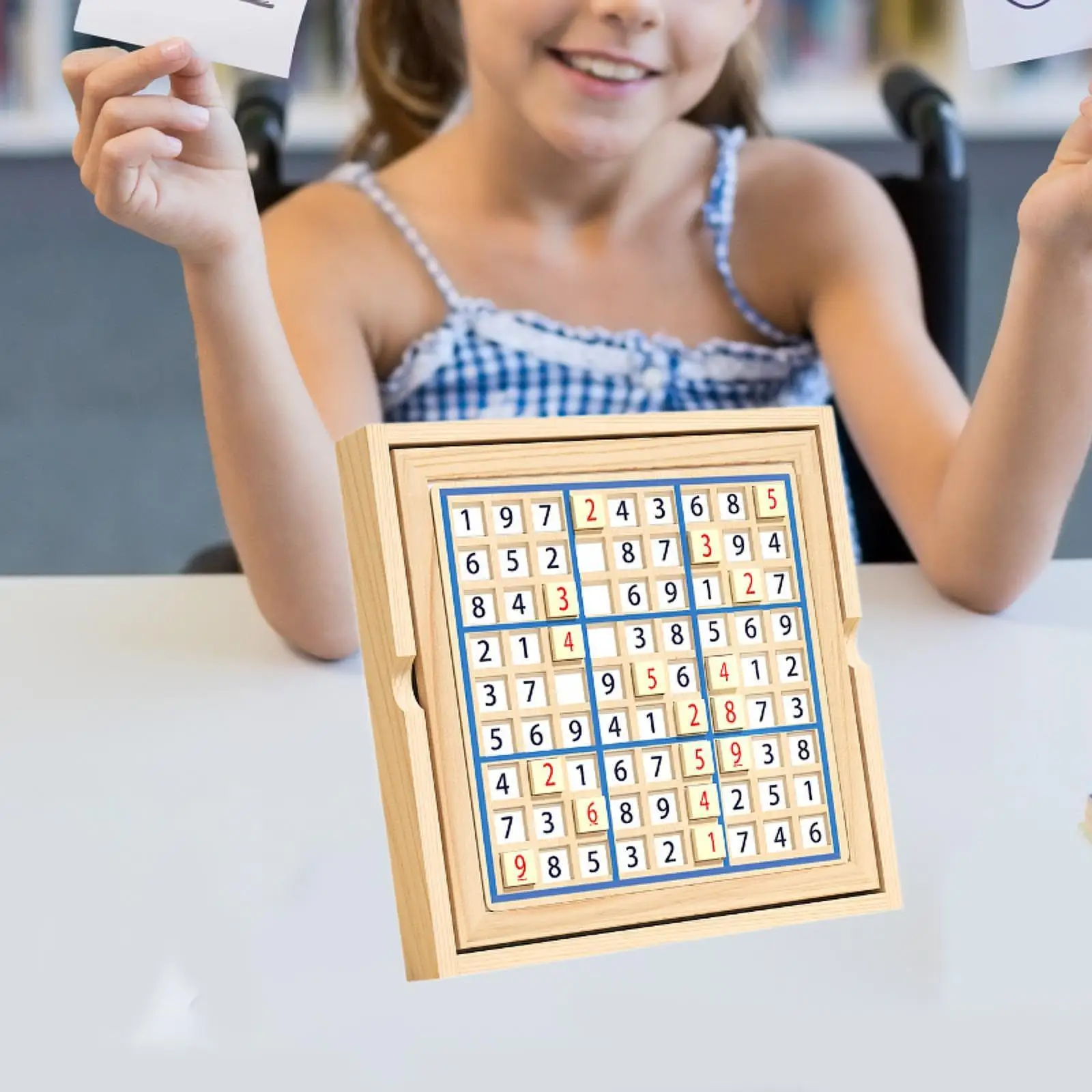 Juego de Sudoku madera educativo con fichas numéricas - imagen 2