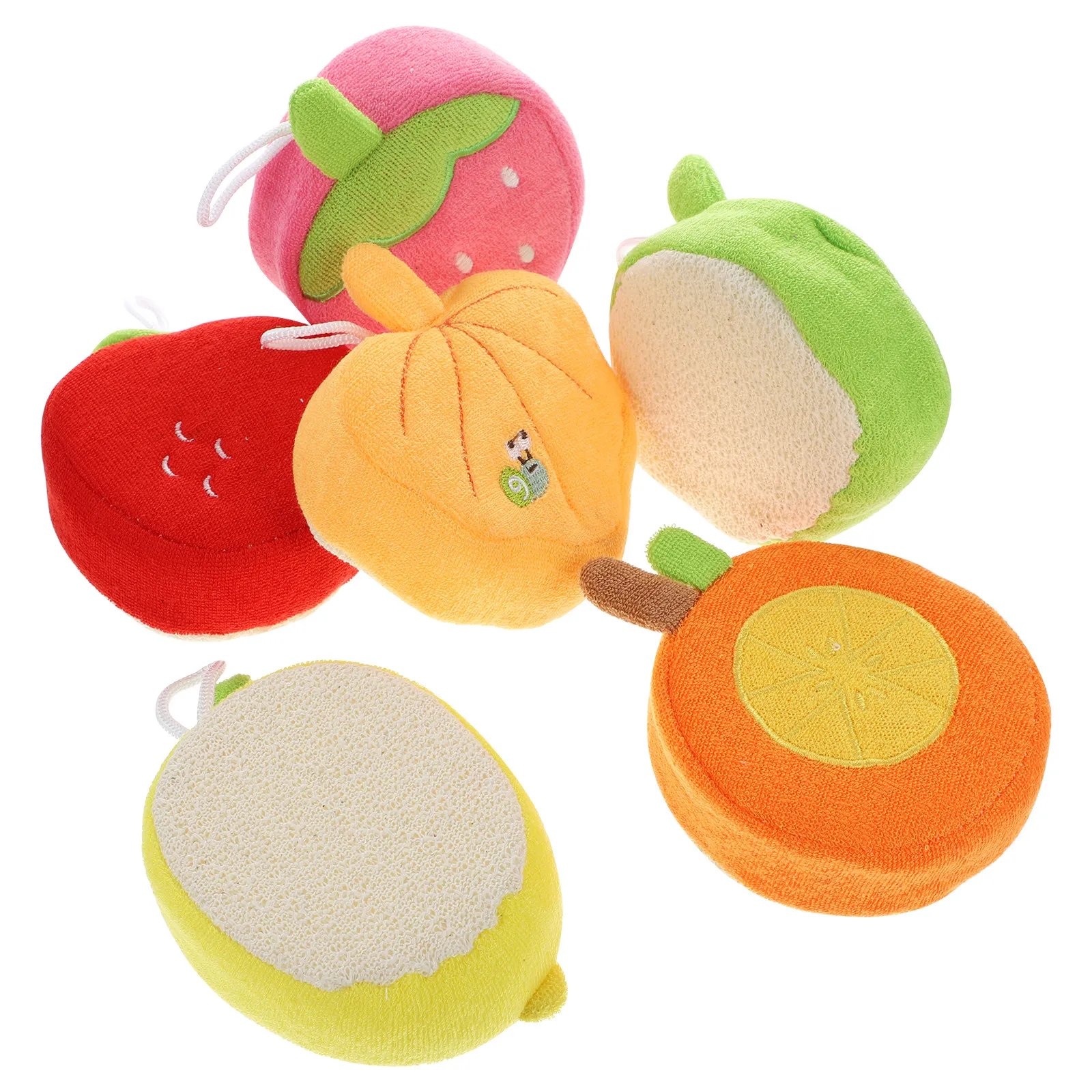 Cepillos de baño para bebé con fruta, espuma suave y agarre cómodo
