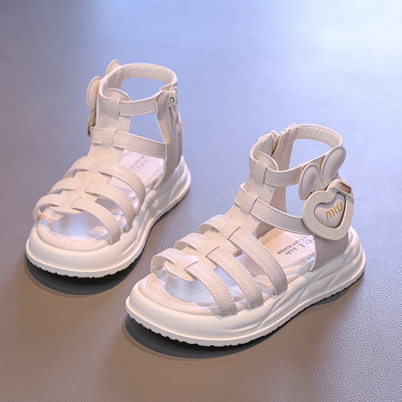 Sandalias planas suaves con tiras y agujeros para niñas de playa - imagen 4
