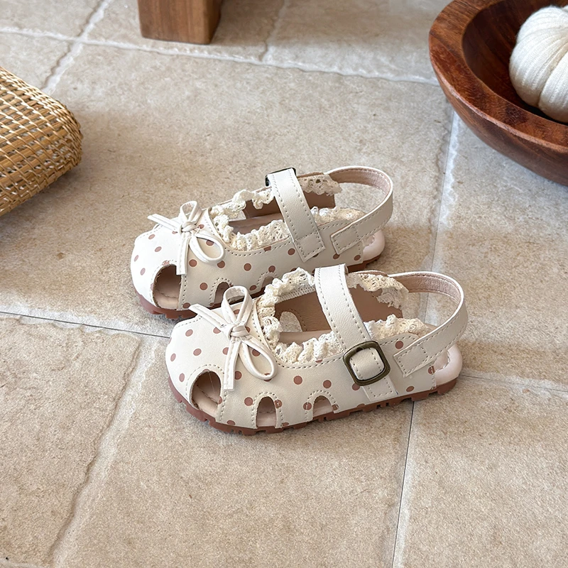 Sandalias de verano con encaje antideslizantes de suela suave para niñas - imagen 5