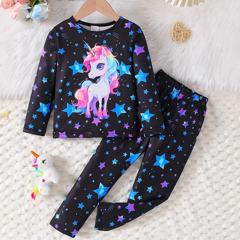 Conjunto unicornio para niña: camiseta y pantalón