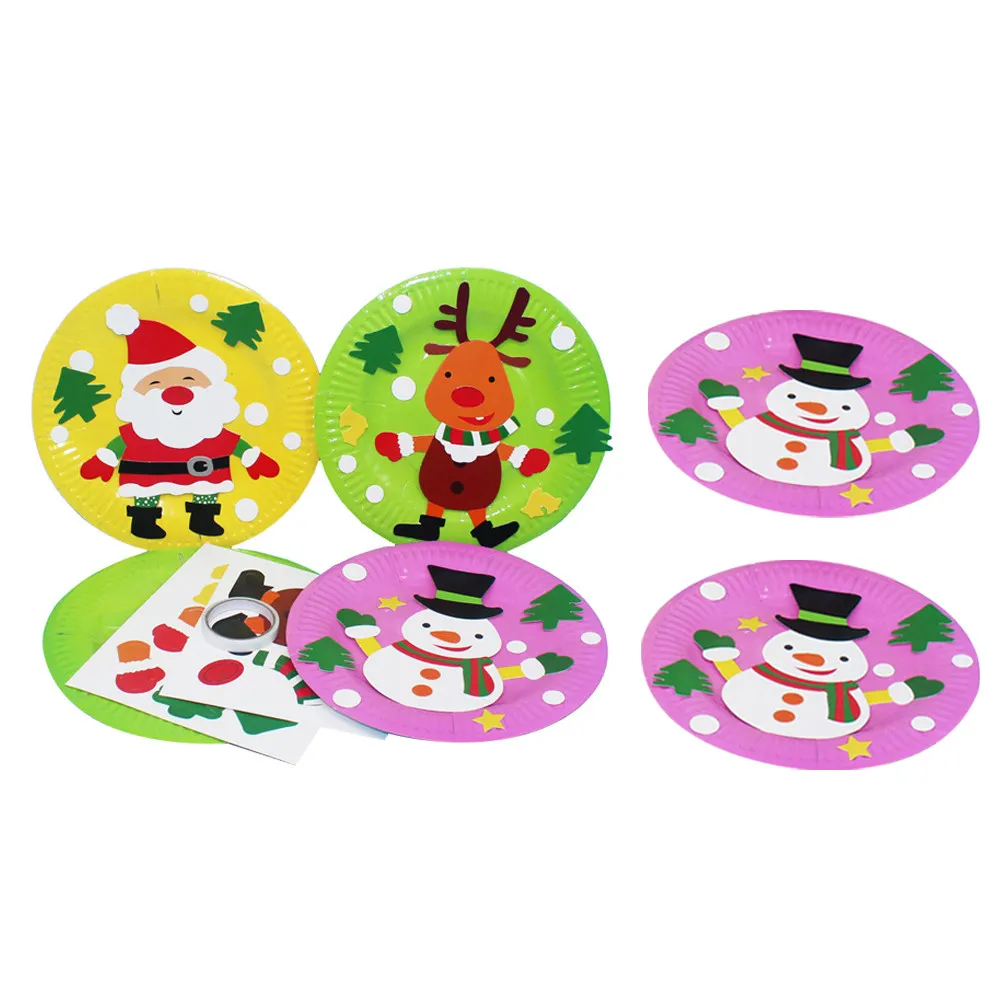 Pegatinas navideñas para platos de manualidades brillantes