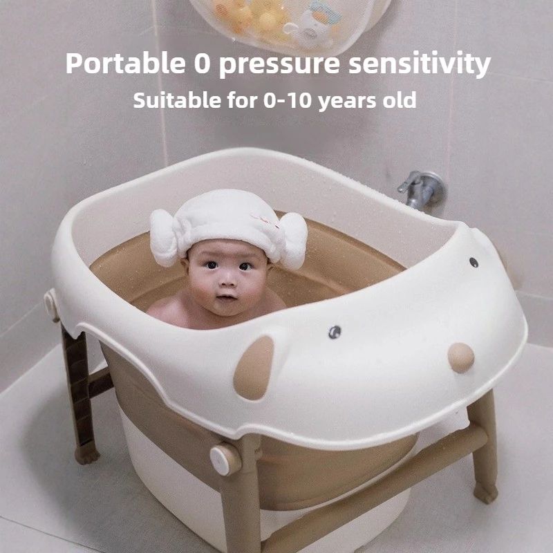 Bañera plegable para bebé con base antideslizante portátil casa - imagen 3