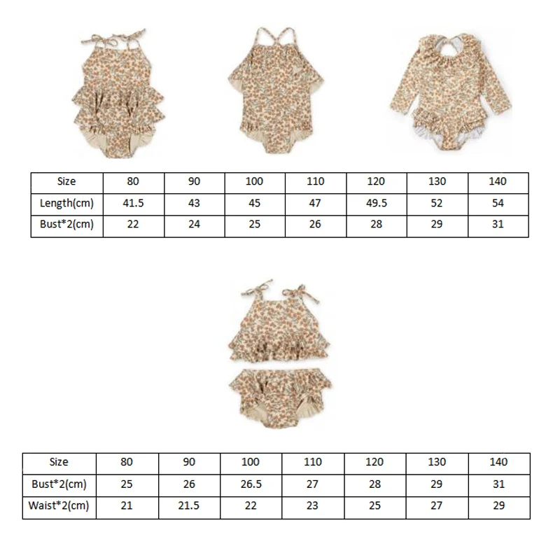 Traje de baño infantil con estampado floral