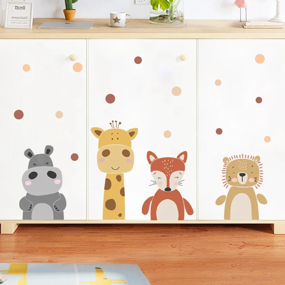 Vinilos pared jirafa oso decoración guardería infantil moderna - imagen 4