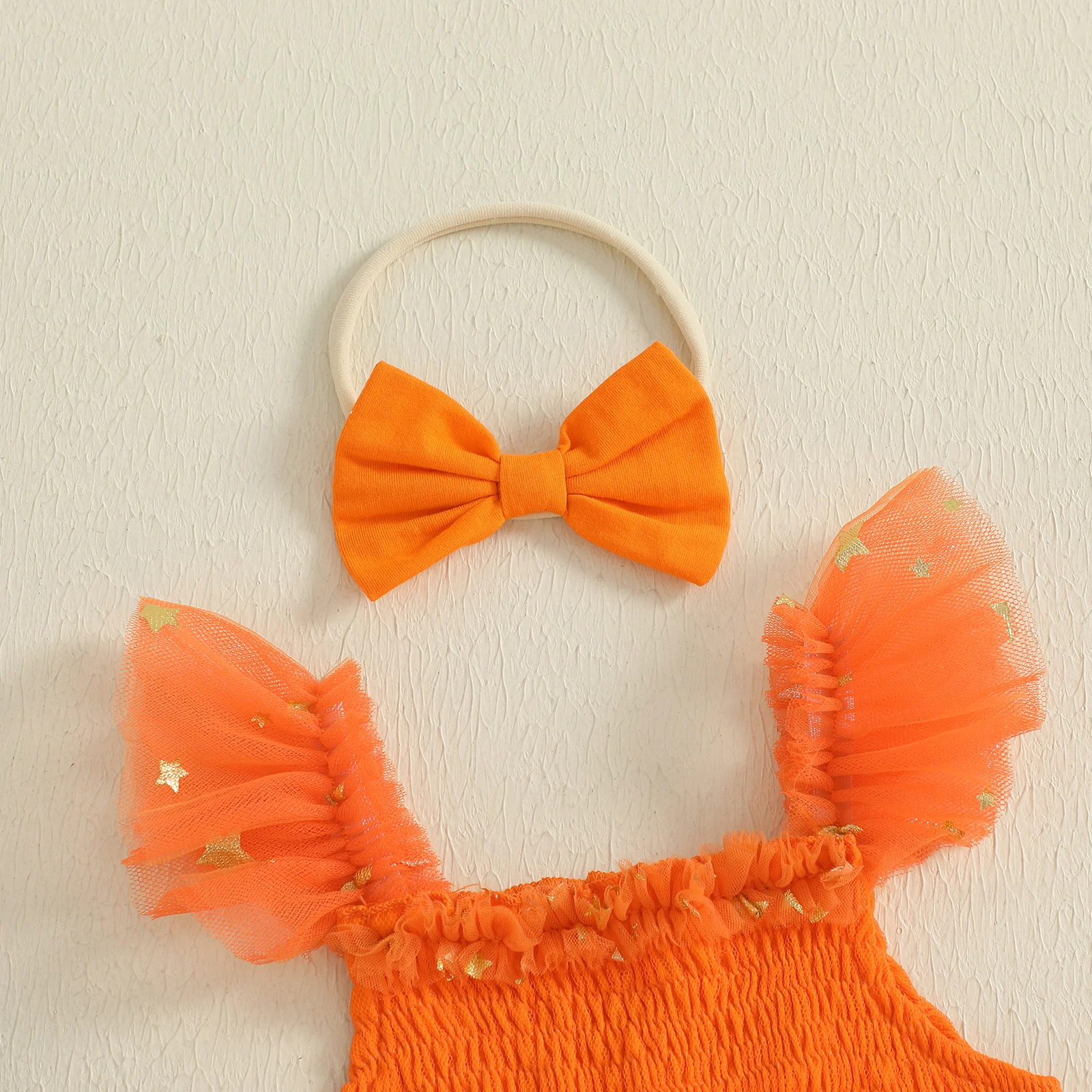 Pelele tul de recién nacido para niña Halloween calabazas - imagen 3