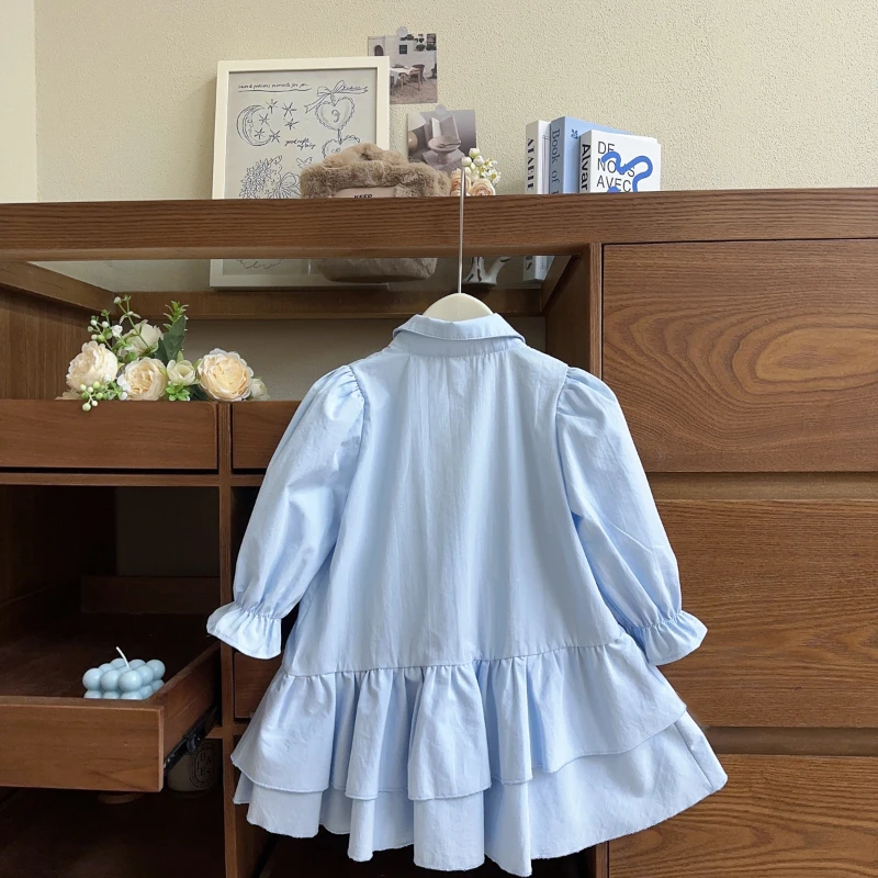 Vestido de niña de otoño con manga larga y lazo - imagen 4