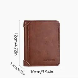 Cartera plegable de PU con tarjetero y monedero para viaje