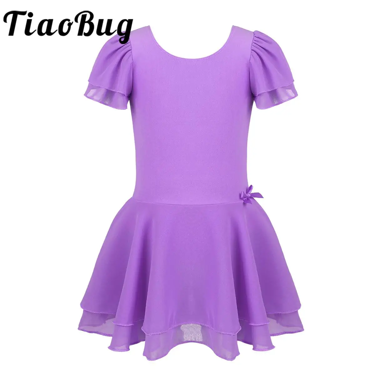 Vestido de ballet para niñas con tutú y leotardo de manga corta