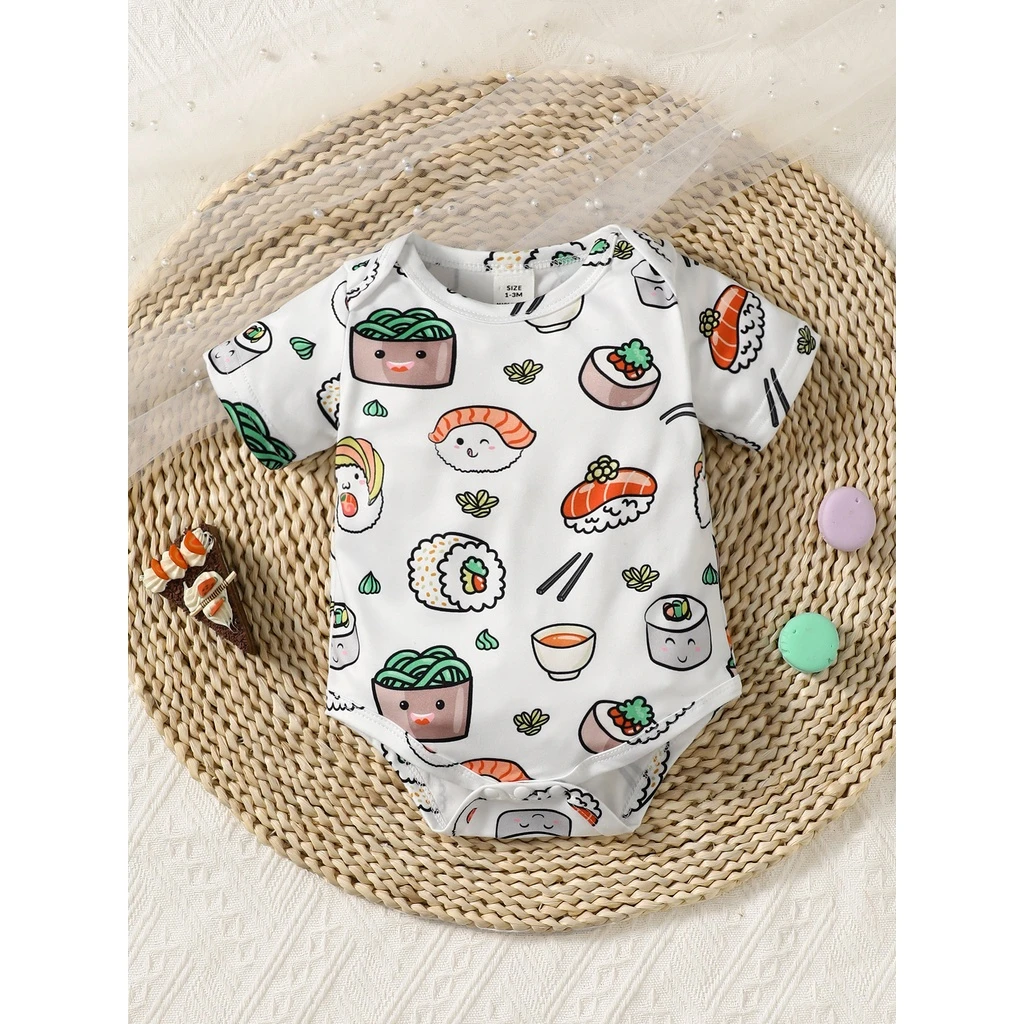 Body romper de manga corta con estampado cartoon