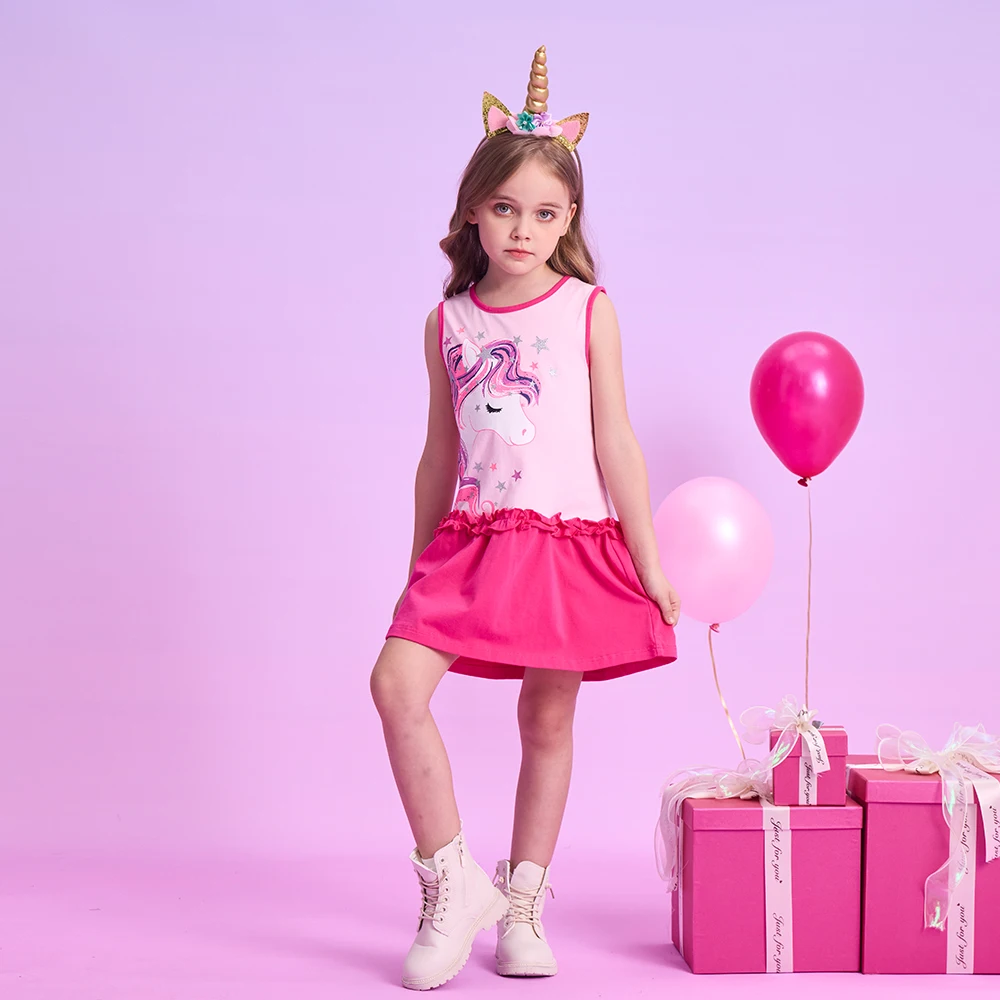 Vestido infantil estilo patchwork colores vibrantes para niña