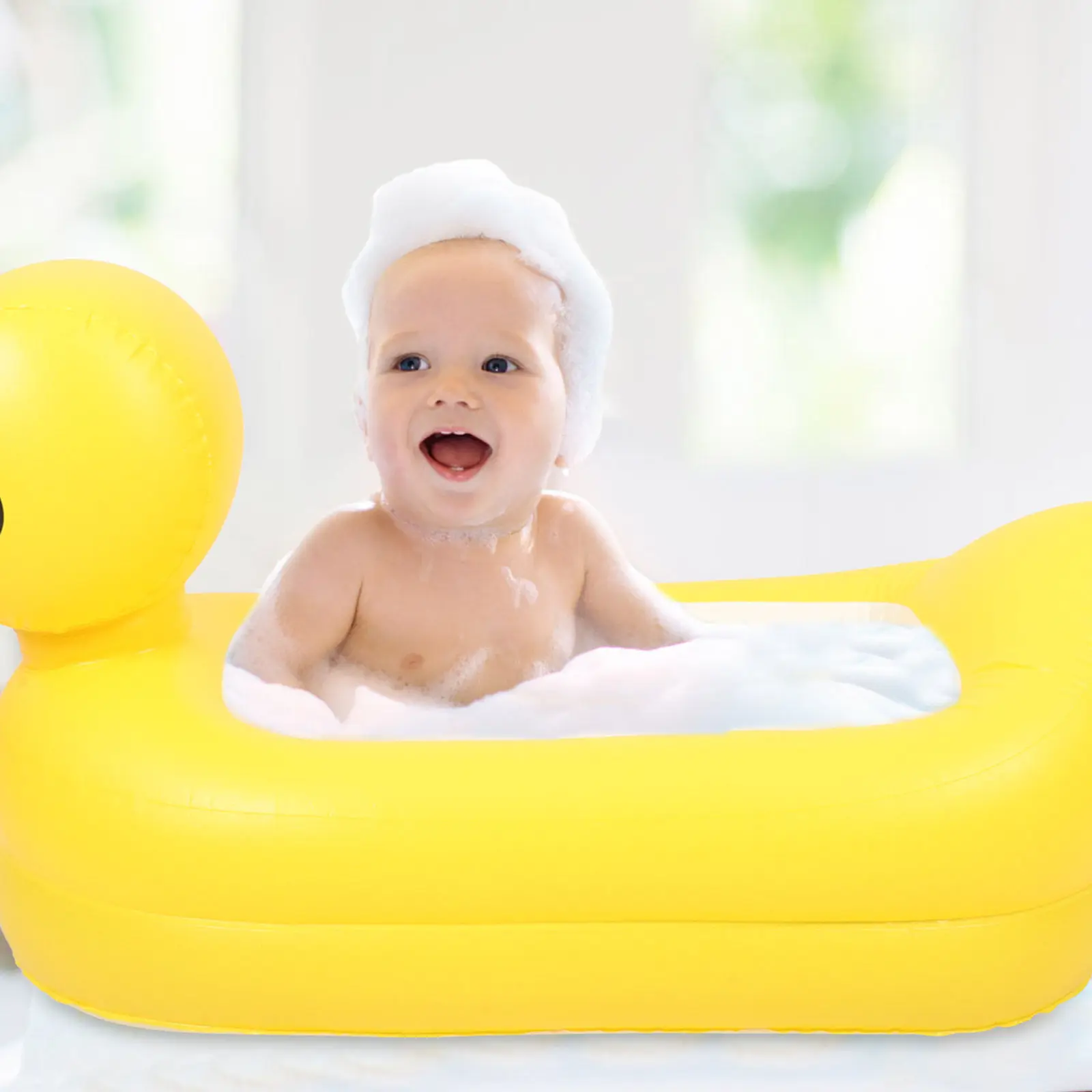 Bañera inflable antideslizante para bebés de PVC con dibujos - imagen 4