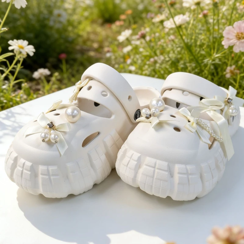 Sandalias de plataforma EVA con lazo para niña, suaves y cómodas