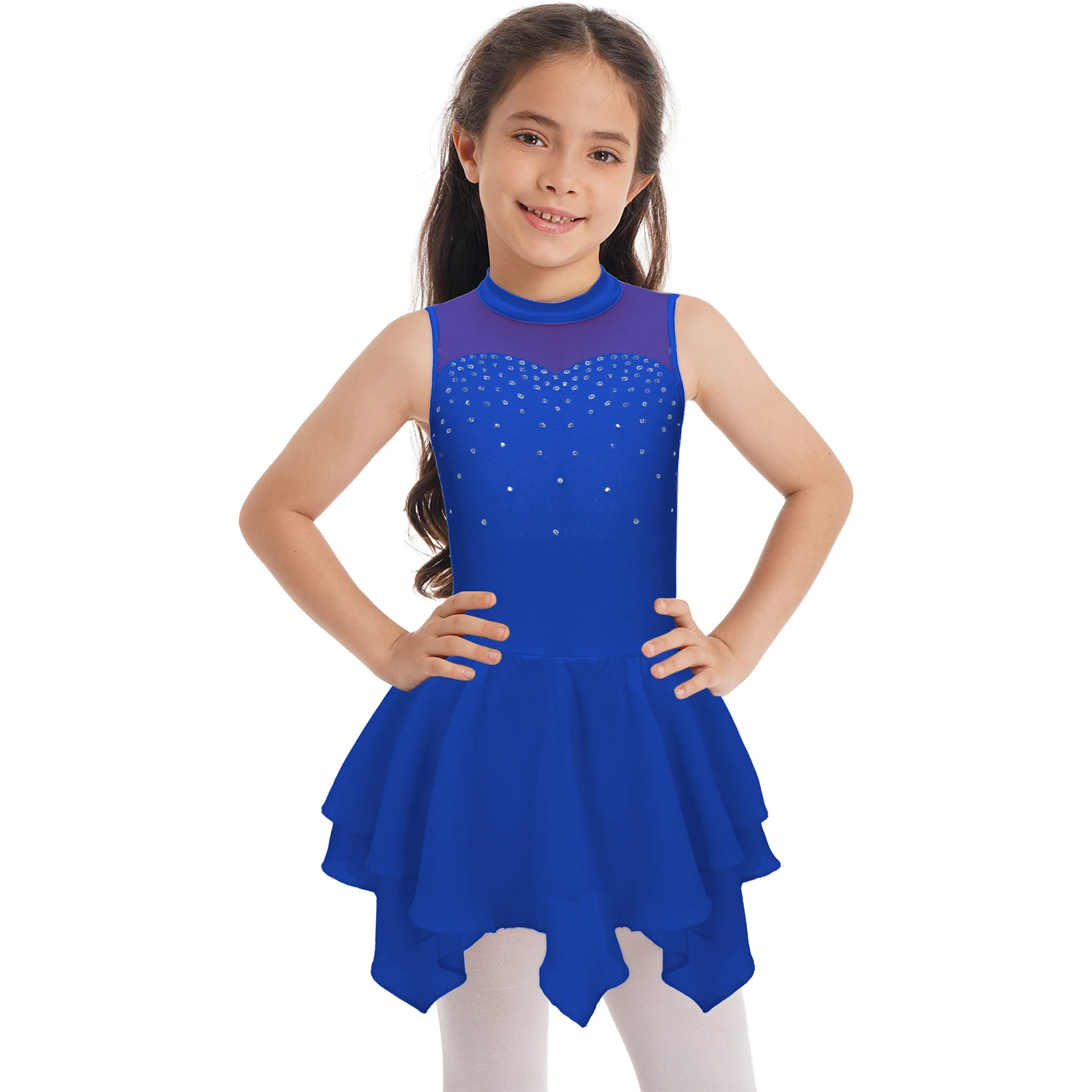Vestido de patinaje artístico brillante para niñas estilo ballet - imagen 4