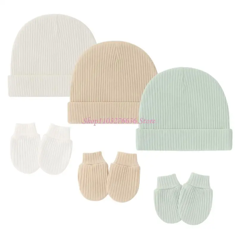 R6FD Set invierno gorro y guantes térmicos sin arañazos para bebé - imagen 2
