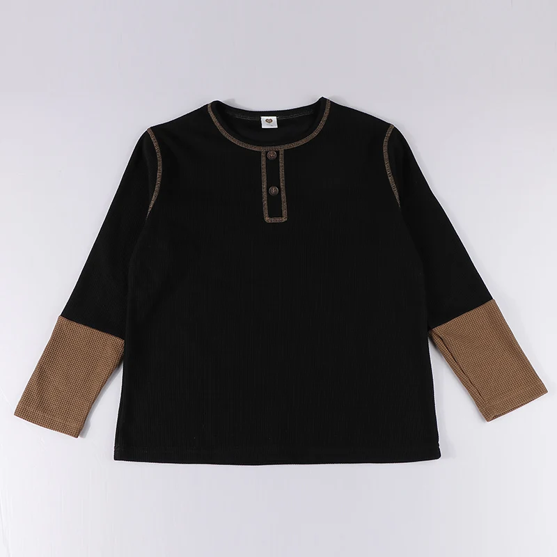 Falda midi negra de gofre con élastique para niña – Verano - imagen 3