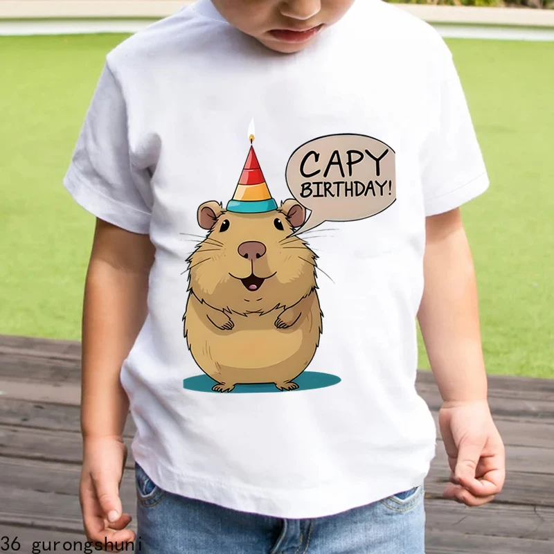 Camiseta capibara cumpleaños para niño – Diseño colorido - imagen 4