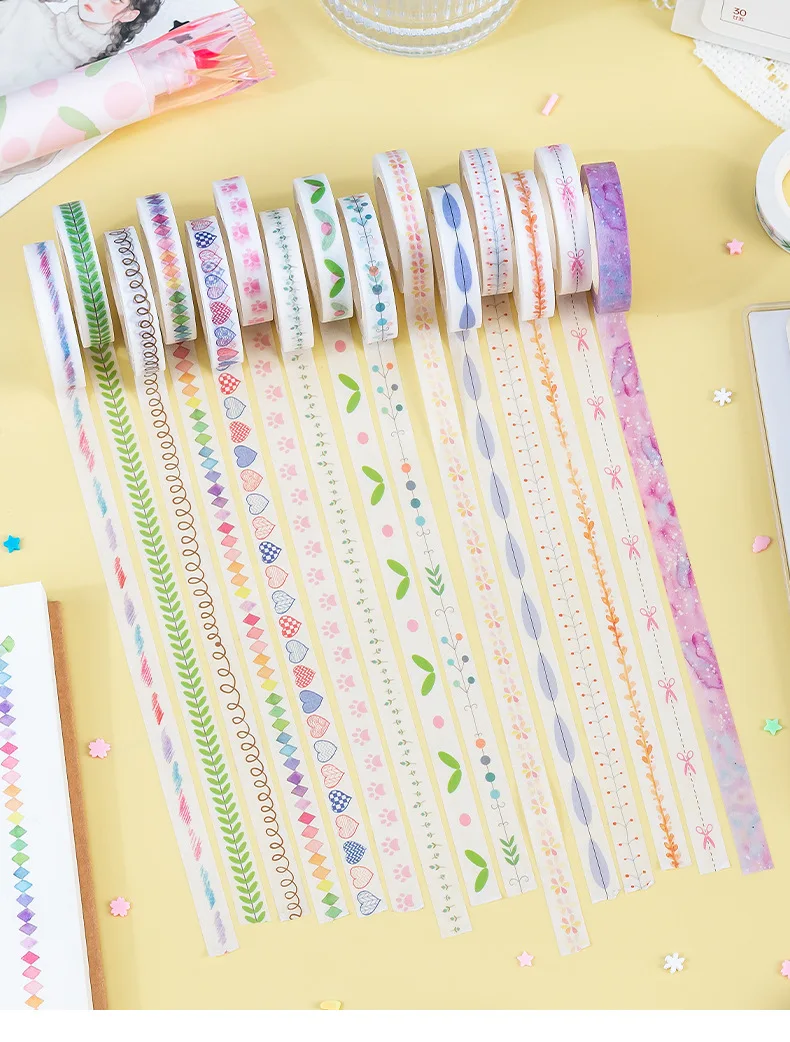 Flores Kawaii en cinta washi