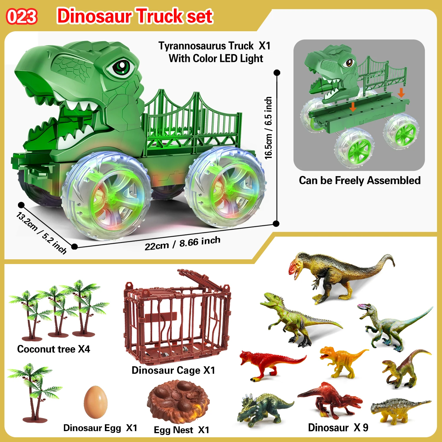 Set de dinosaurios y camión para regalar