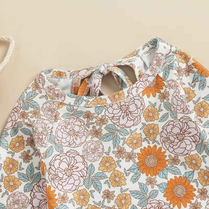 Bañador de manga larga Tregren con estampado floral para niña - imagen 5