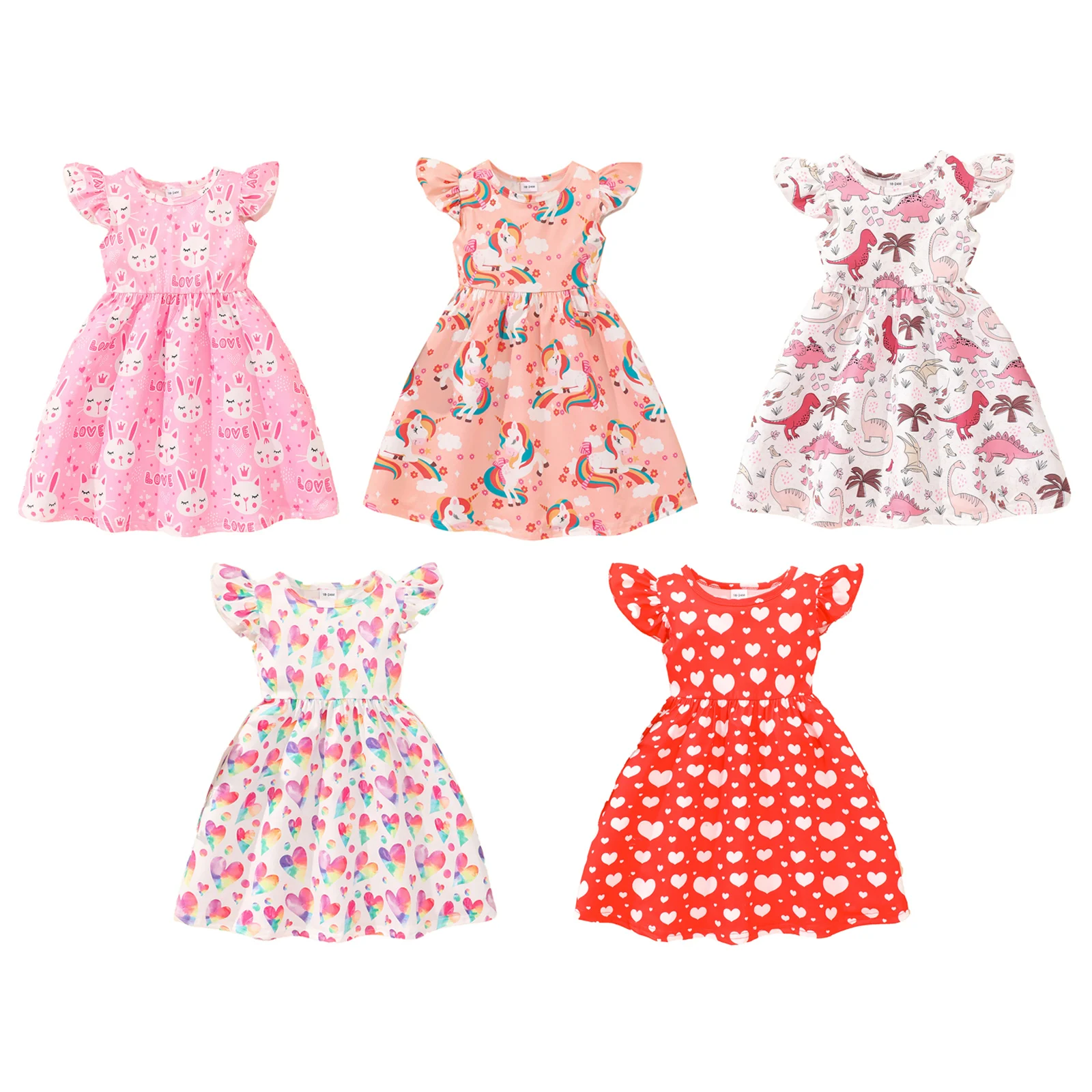 Vestido estampado veraniego TiaoBug para niñas