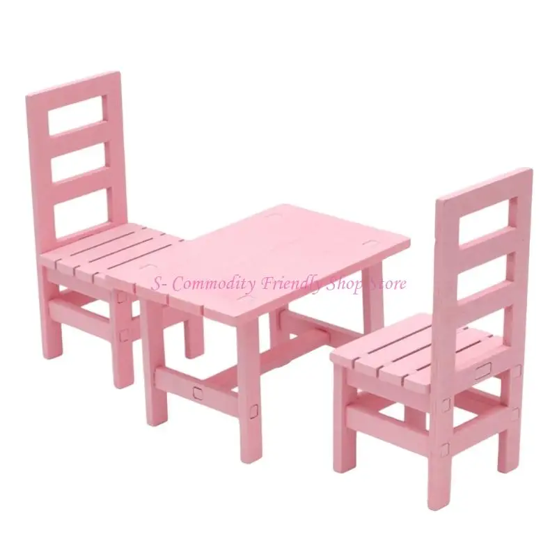 Comedor moderno para casas de muñecas con sillas de madera - imagen 2