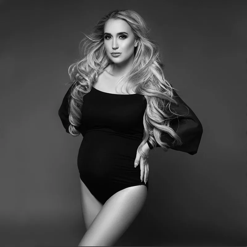 Body maternal negro con escote halter - imagen 4