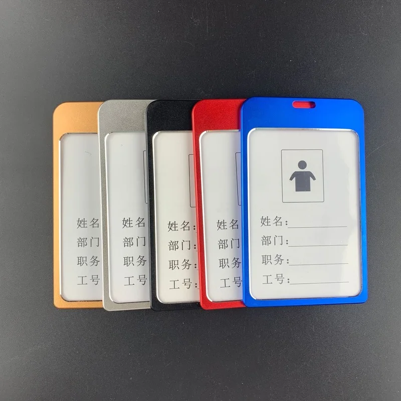 Portatarjetas de identificación de aluminio para empresa con cordón - imagen 5