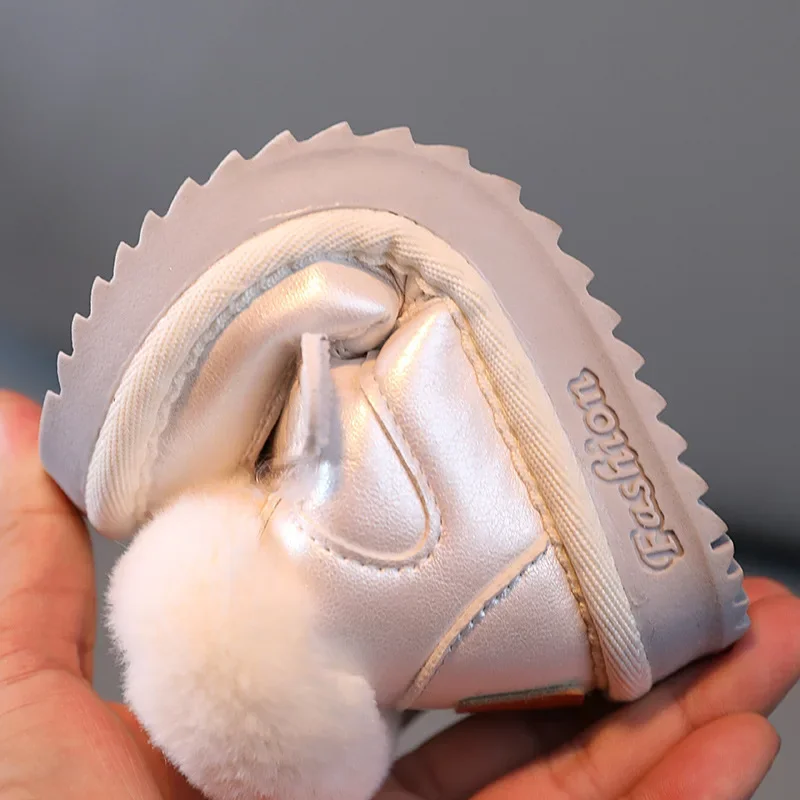 Botas de nieve infantiles – Felpa cálida impermeable con suela antideslizante - imagen 4