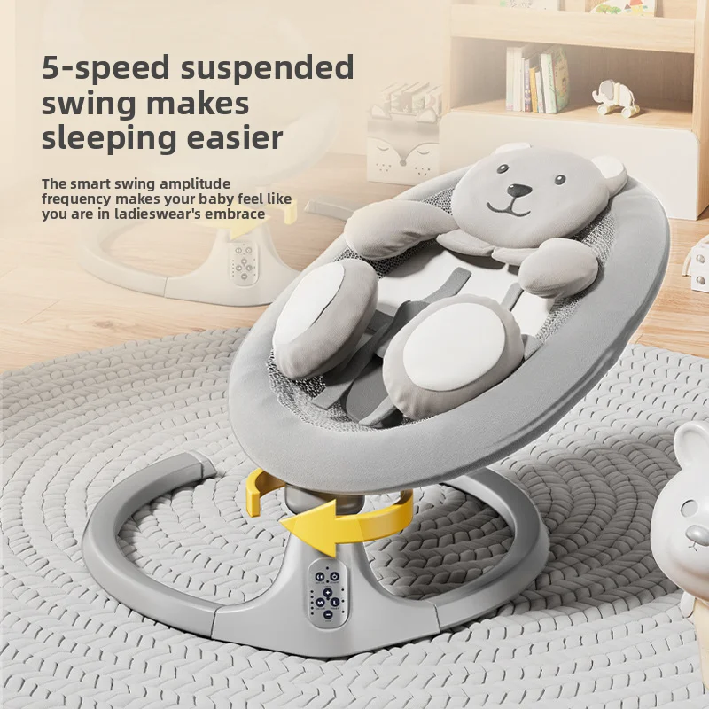 Mecedora eléctrica multifuncional para bebé, cuna y cama con vibraciones