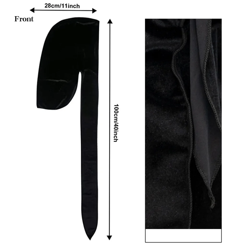 Durag de terciopelo con cola larga suave y transpirable - imagen 4