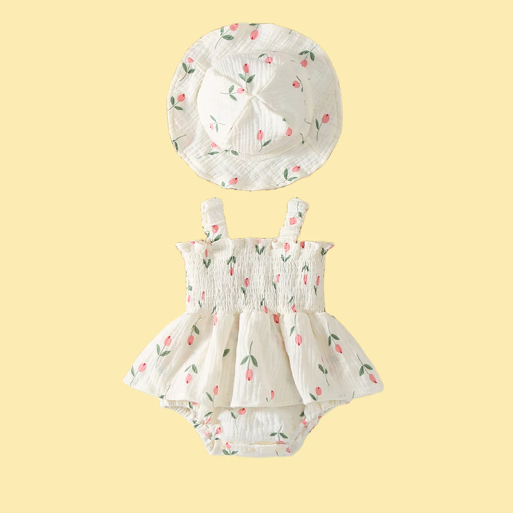 MILANCEL mono de verano para bebé con tulipán y sombrero - imagen 2