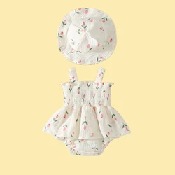 MILANCEL mono de verano para bebé con tulipán y sombrero
