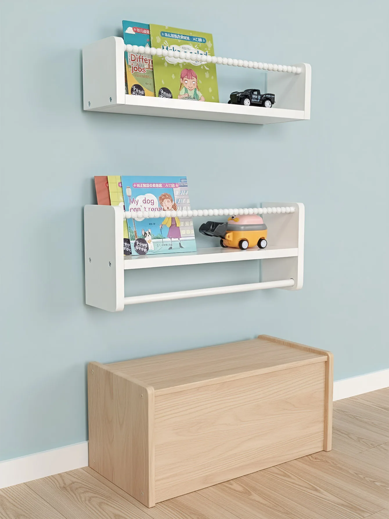 Estantes flotantes en madera para libros infantiles de pared - imagen 4
