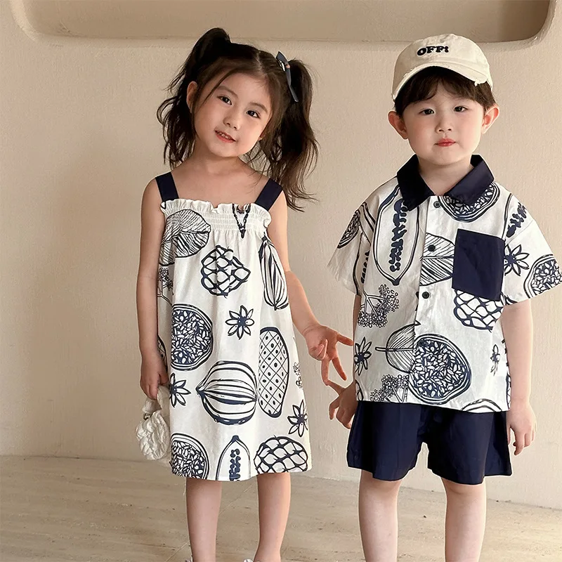 Conjunto de verano para niño con camisa de frutas y short - imagen 4
