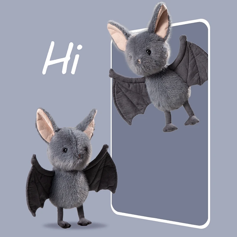 Broox peluche de murciélago colgante suave gris para regalo - imagen 2