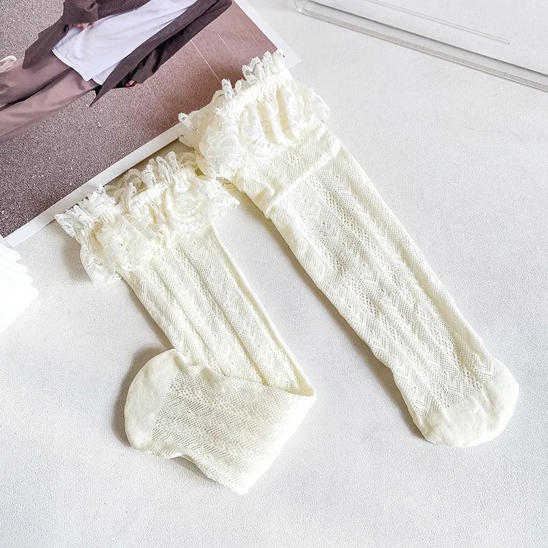 Calcetines de encaje con volantes para niña – Algodón transpirable verano - imagen 4